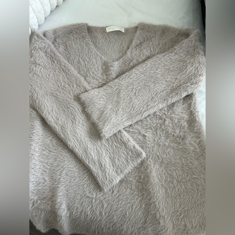 Cozy Fuzzy V-Neck Sweater